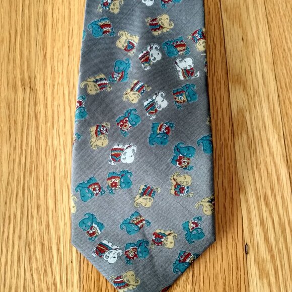 Vintage Thai Elephant Silk Neck Tie T. Shinawatra Made in Thailand Necktie - Picture 9 of 12